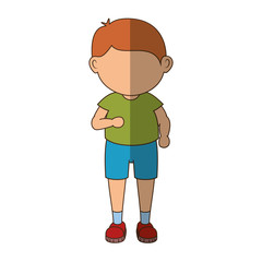 stand up boy cartoon icon vector illustration graphic design