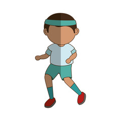 boy running cartoon icon vector illustration graphic design