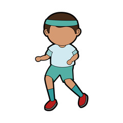boy running cartoon icon vector illustration graphic design