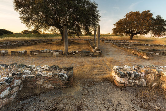 Ancient Roman villa of Los Terminos in Monroy. Extremadura. Spain.