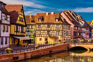 Panorama of the city in france, in the alsace region - obrazy, fototapety, plakaty
