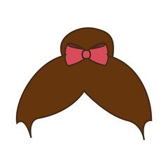girl hairstyle with cute bow icon colorful design over white background vector illustration
