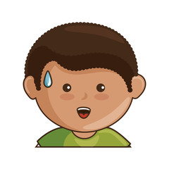 cartoon boy smiling icon over white background vector illustration