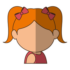 avatar girl face icon over white background colorful design vector illustration