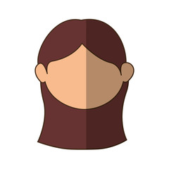 avatar girl face icon over white background colorful design vector illustration