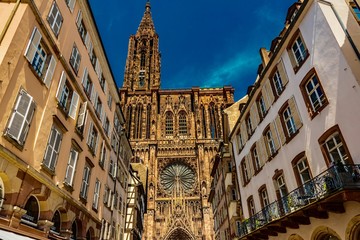 Panorama of the city in France of Strasbourg