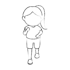 avatar girl icon over white background vector illustration