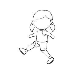 avatar girl icon over white background vector illustration