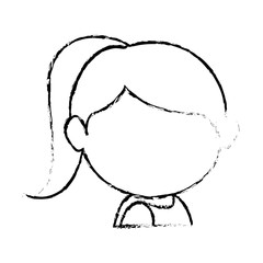 avatar girl face icon over white background vector illustration
