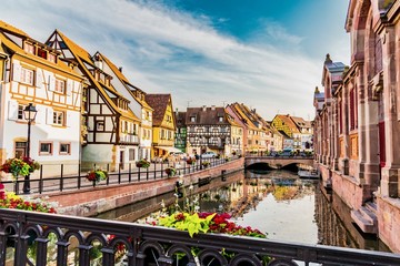 View of the city of Colmar in france
