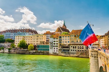 View o Basel city in switzerland