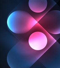 Vector glowing geometric shapes background