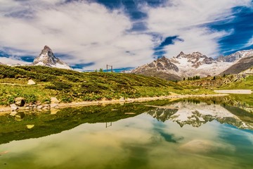 Panorama on zermatt massif in switzerland