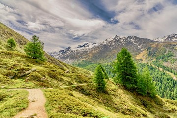 Panorama on zermatt massif in switzerland