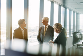 Corporate professional meeting in modern office