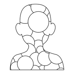 male head silhouette vector illustration graphic design