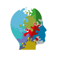 male head silhouette vector illustration graphic design