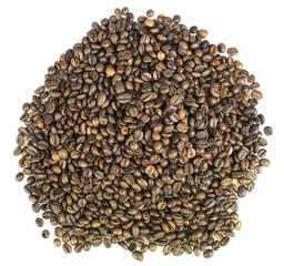 Coffee beans isolated on white background