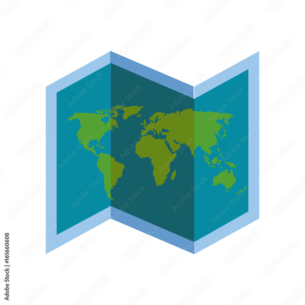 Poster isolated world map icon vector graphic illustration