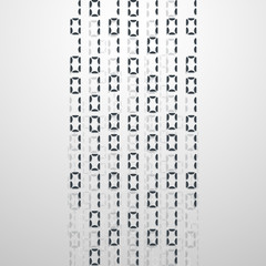Abstract illustration. Vector streaming binary code background.