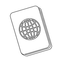 isolated travel passport icon vector graphic illustration