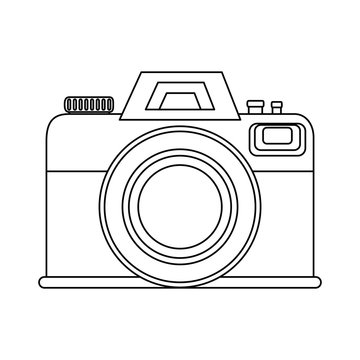 isolated vintage camera icon vector graphic illustration