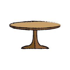 table wooden round furniture decoration vector illustrration