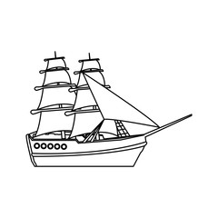 vintage sailing ship travel adventure nautical vector illustration