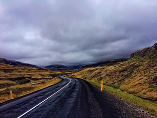 Fototapeta na wymiar on a way to westfjords in Iceland