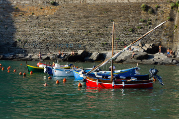 Boats on harbor