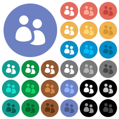 User group round flat multi colored icons