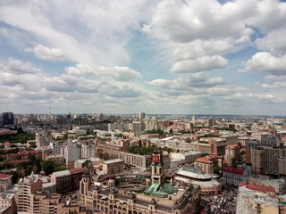 skyline with clouds under big city, Kiev