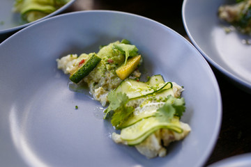 Tasty and healthy food on a plate close up