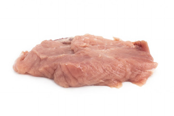 Pork belly on white background