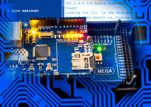 Communication of a single-chip microcontroller AVR using a network module Ethernet