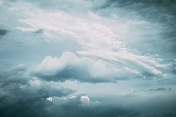 Dramatic  clouds and thunderstorm before rainy
