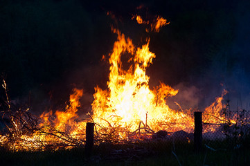 Flames in the bonfire