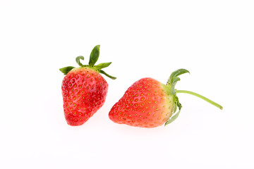 Fresh strawberries on a white background