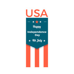 4th of July, United states of America Independence Day holiday celebration badge. Vector editable design isolated for easy usage.