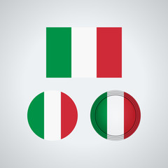 Italian trio flags, vector illustration