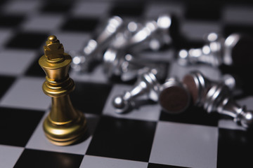 Business leader concept. Chess board game competition.