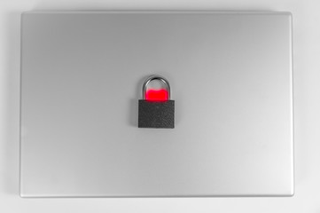 locked computer safe from virus or malware attack