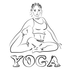 Young flexible woman with a thin waist practicing yoga. You can use it as a logo for group sessions, for a yoga studio or class of meditation. Add to cart Vector Image