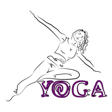 Young flexible woman with a thin waist practicing yoga. You can use it as a logo for group sessions, for a yoga studio or class of meditation. Add to cart Vector Image