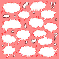 Collection of Hand Drawn Speech Bubbles