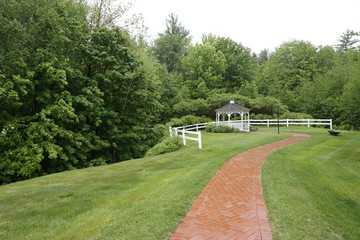 New England Gazebo in the rain