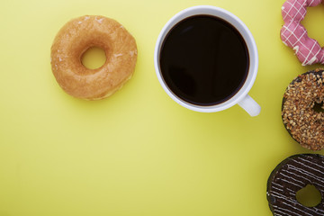 donuts with caffee cup