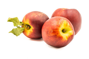 nectarine on the white background