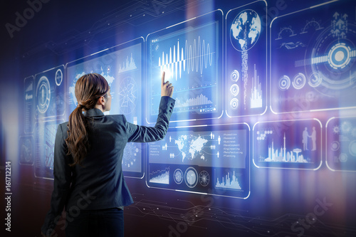 Futuristic Interface Woman Engineer 
