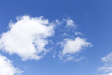 Naklejka na ściany i meble White cloud on clear blue sky, nature summer outdoor day light, summer sky concept